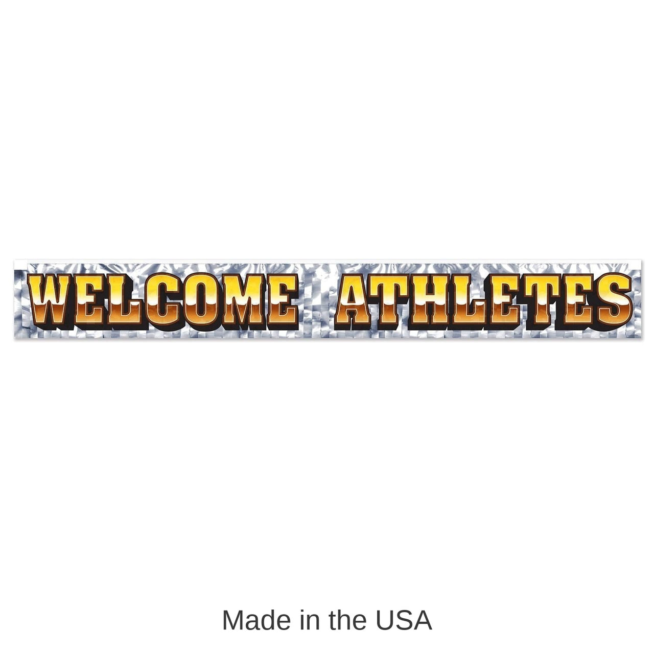 12 Pack Bulk Metallic Welcome Athletes Party Fringe Banner