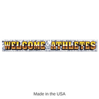 12 Pack Bulk Metallic Welcome Athletes Party Fringe Banner