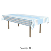 12 Pack Bulk Striped Tablecover - Boy
