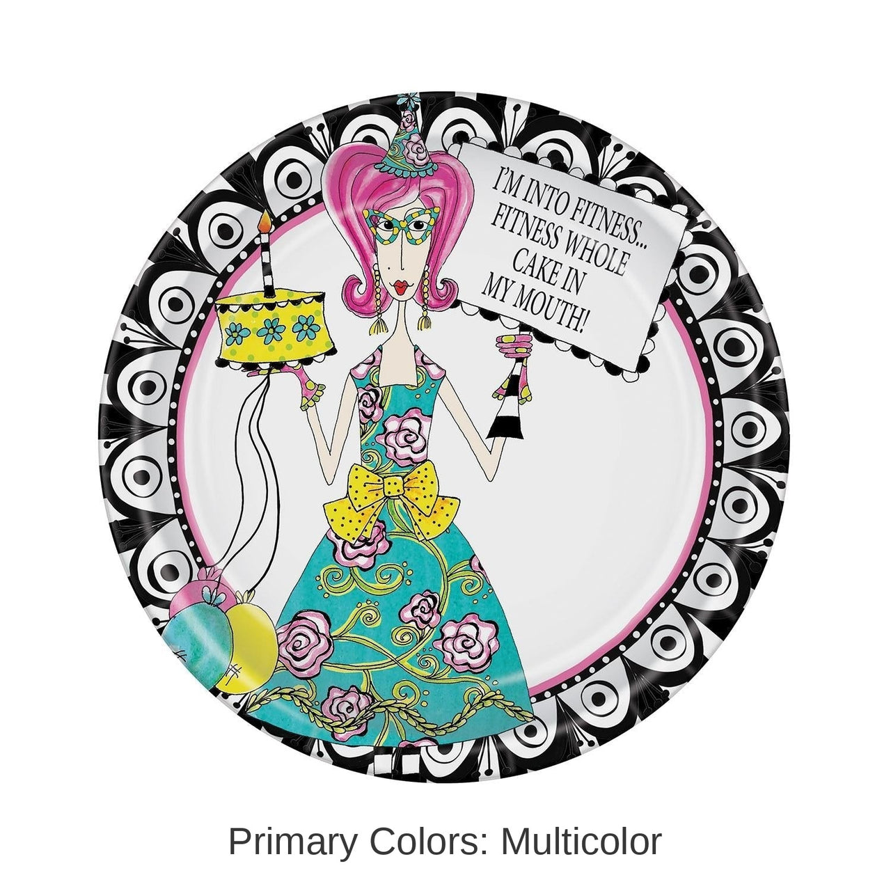 96 Pack Bulk Dolly Mama's Adult Celebration Party Paper Plates 9 inch