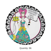 96 Pack Bulk Dolly Mama's Adult Celebration Party Paper Plates 9 inch
