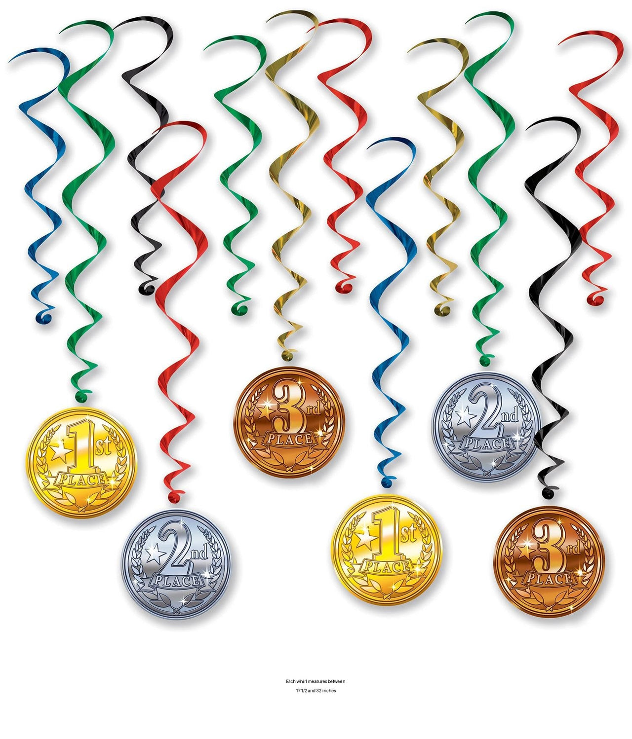 72 Pack Bulk Award Medal Party Whirls