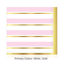 192 Pack Bulk Striped Luncheon Napkins - Girl