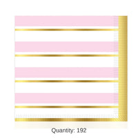 192 Pack Bulk Striped Luncheon Napkins - Girl