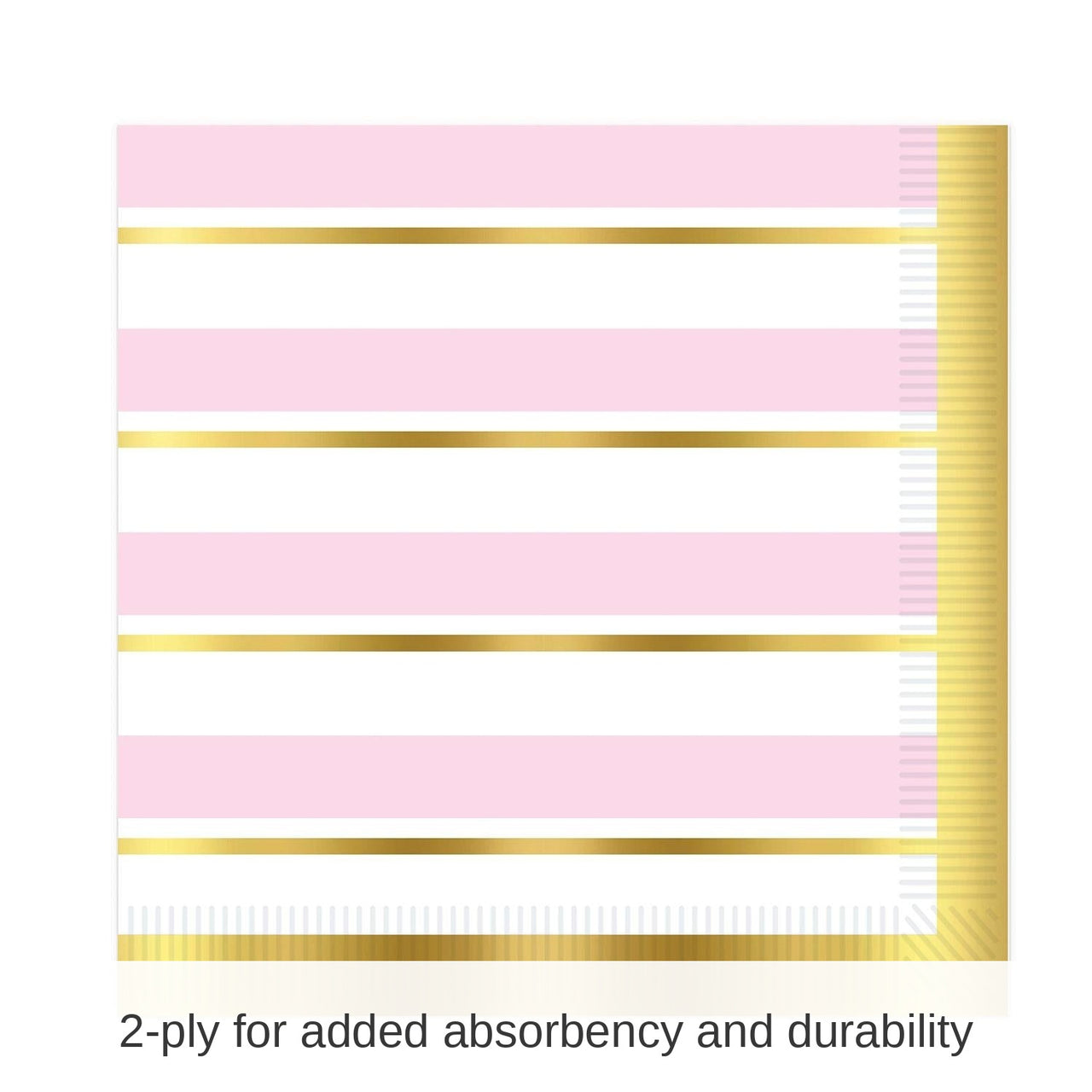 192 Pack Bulk Striped Luncheon Napkins - Girl
