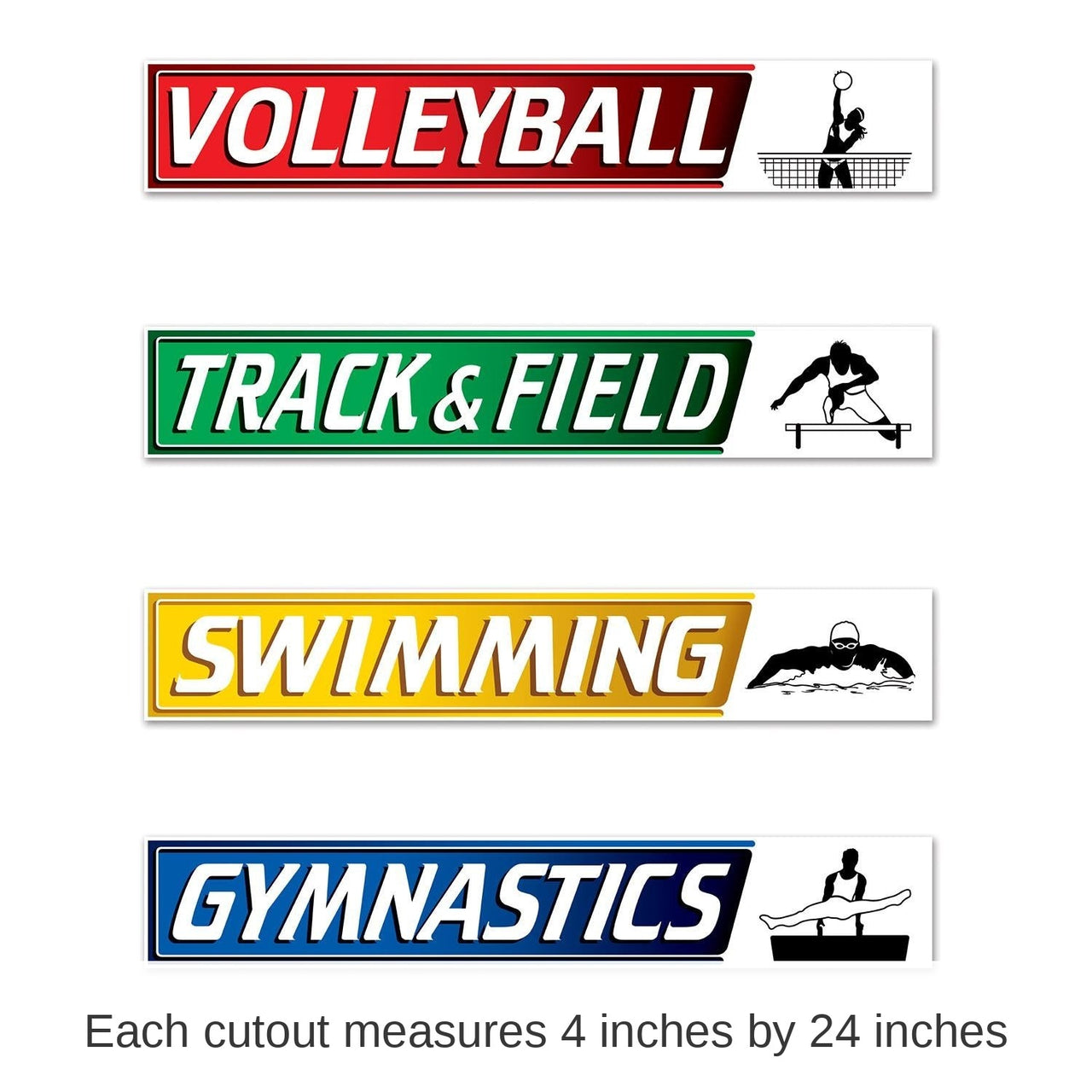 48 Pack Bulk Summer Sports Party Street Sign Cutouts