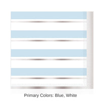 192 Pack Bulk Striped Luncheon Napkins - Boy