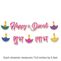 12 Pack Bulk Foil Diwali Streamer Set