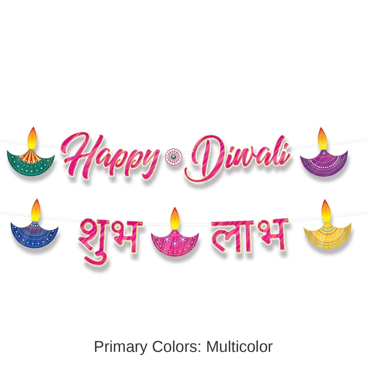 12 Pack Bulk Foil Diwali Streamer Set