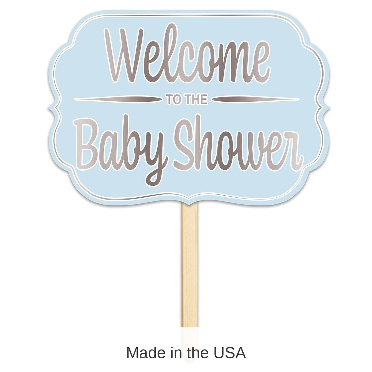 6 Pack Bulk Foil Welcome To The Baby Shower Yard Sign- Blue