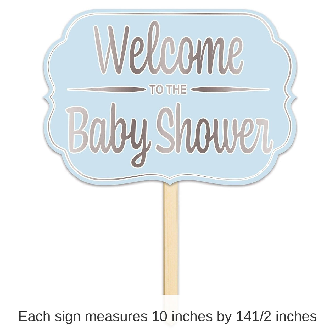 6 Pack Bulk Foil Welcome To The Baby Shower Yard Sign- Blue