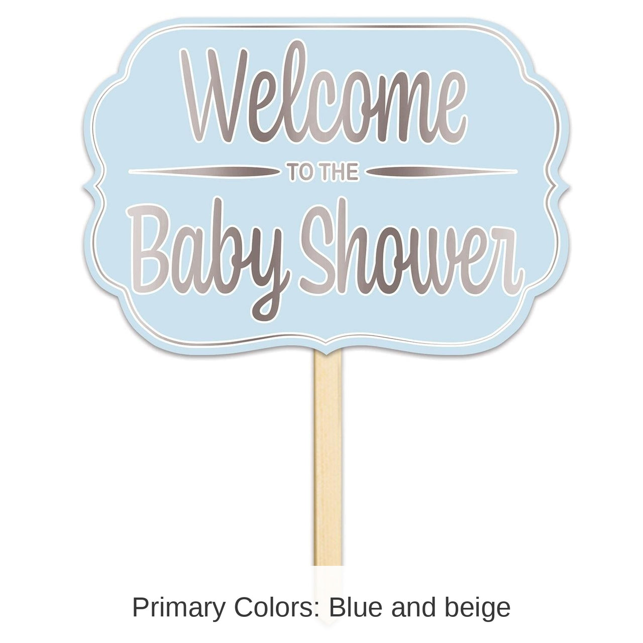 6 Pack Bulk Foil Welcome To The Baby Shower Yard Sign- Blue