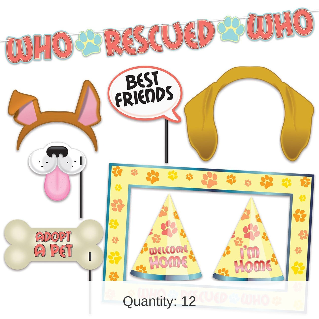 12 Pack Bulk Who Rescued Who Party Kit
