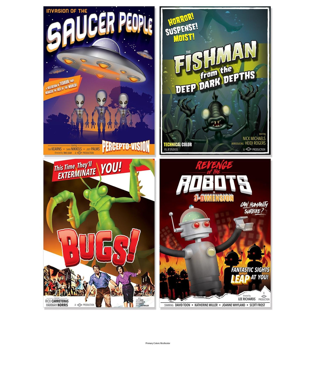 48 Pack Bulk 50's B-Movie Drive-In Party Poster Cutouts