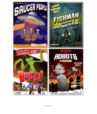 48 Pack Bulk 50's B-Movie Drive-In Party Poster Cutouts
