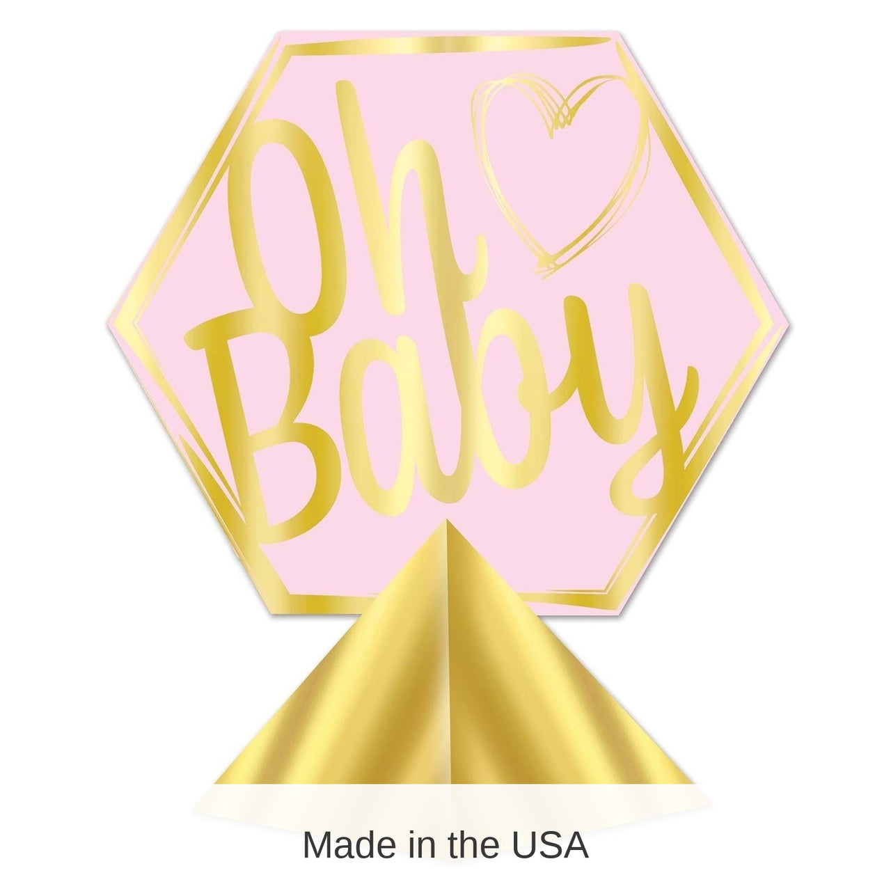 12 Pack Bulk 3-D Foil Oh Baby Centerpiece - Girl