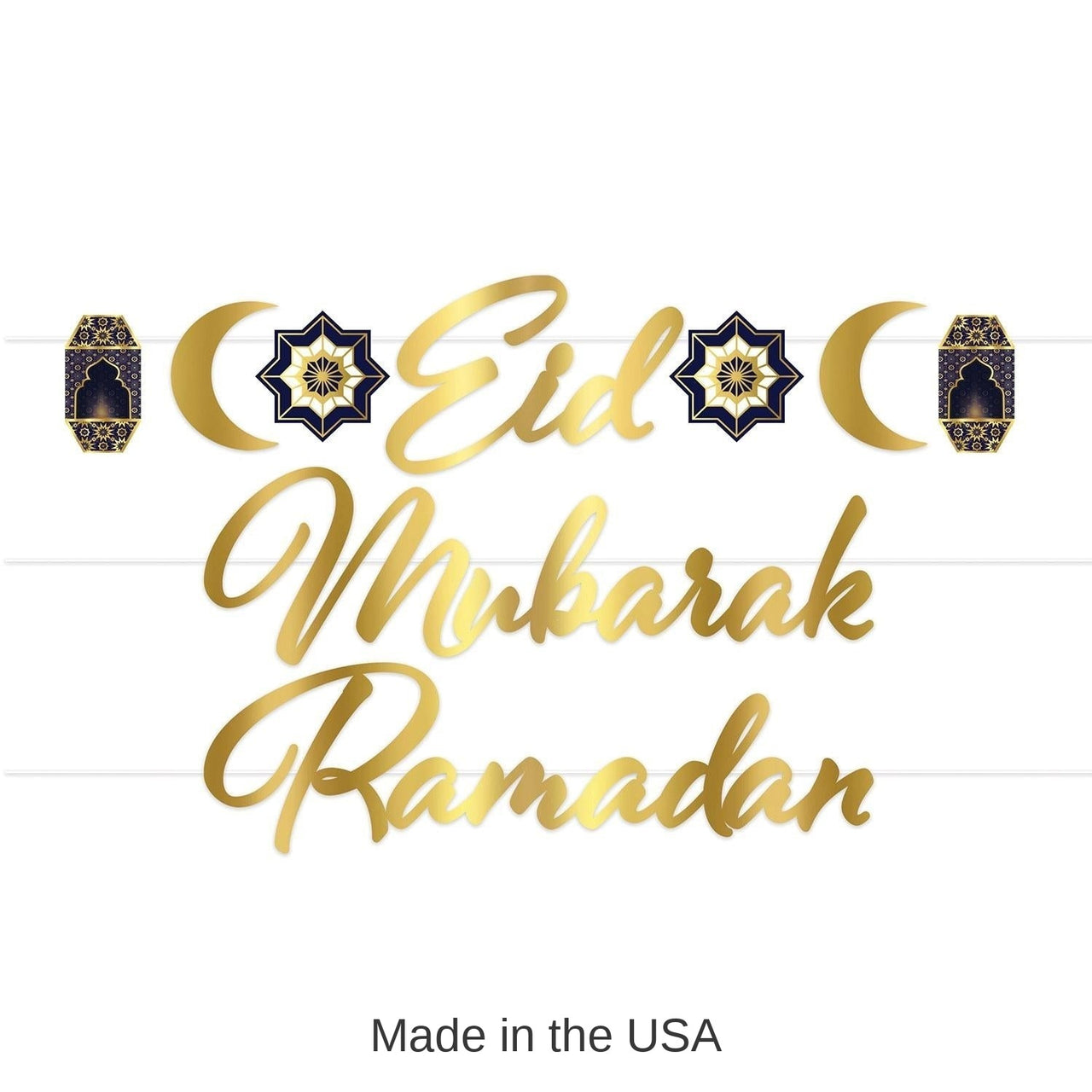 12 Pack Bulk Foil Ramadan Streamer Set