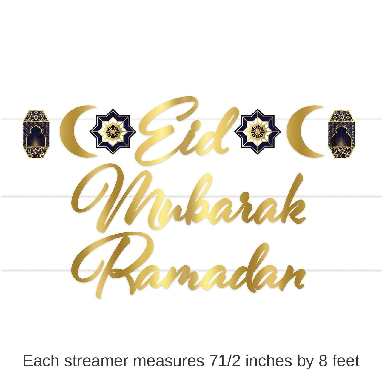 12 Pack Bulk Foil Ramadan Streamer Set