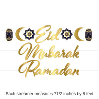12 Pack Bulk Foil Ramadan Streamer Set