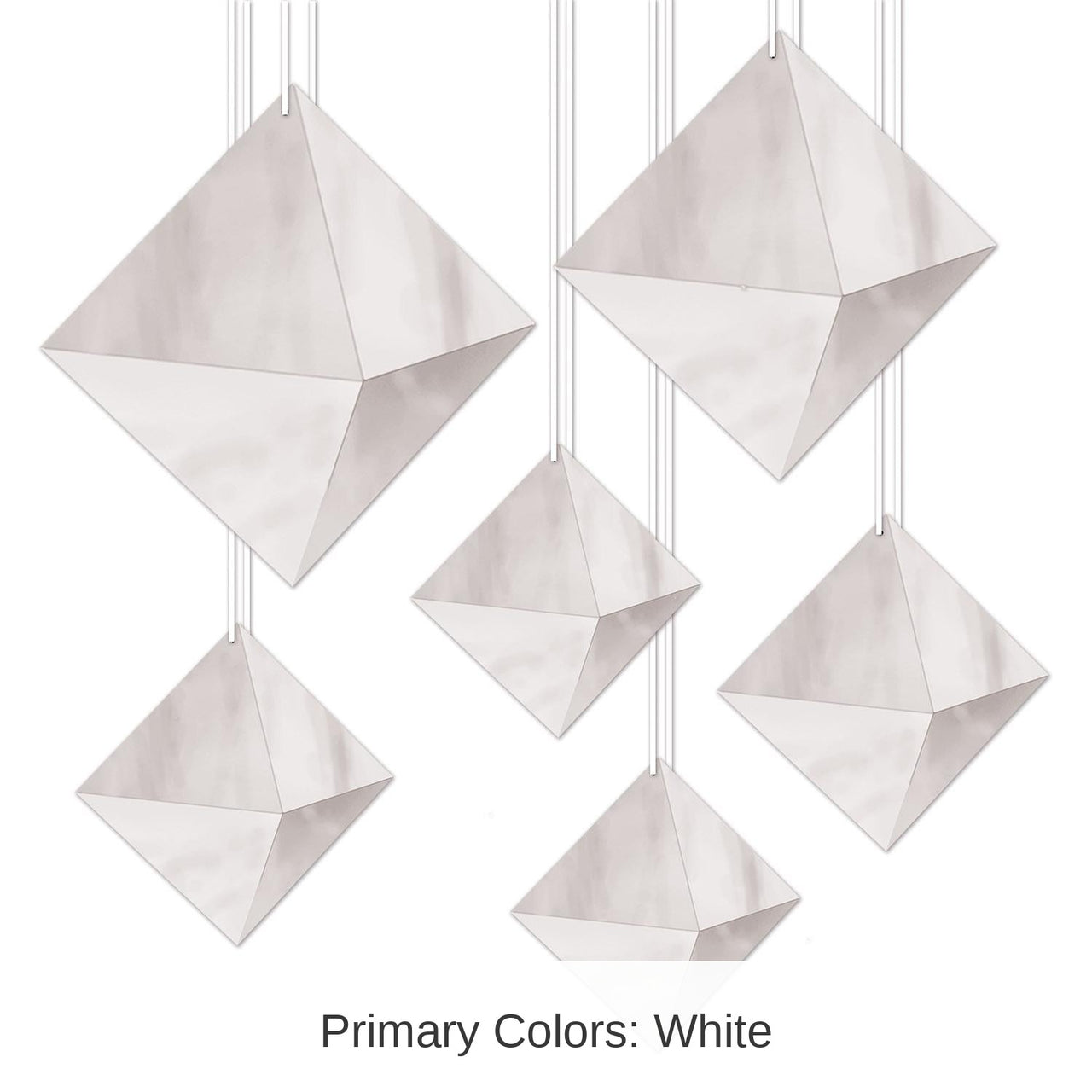 72 Pack Bulk 3-D Foil Party Diamonds - Silver