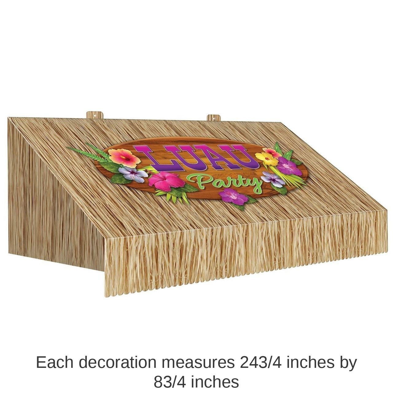 6 Pack Bulk Luau Party 3-D Tiki Bar Awning Wall Decoration