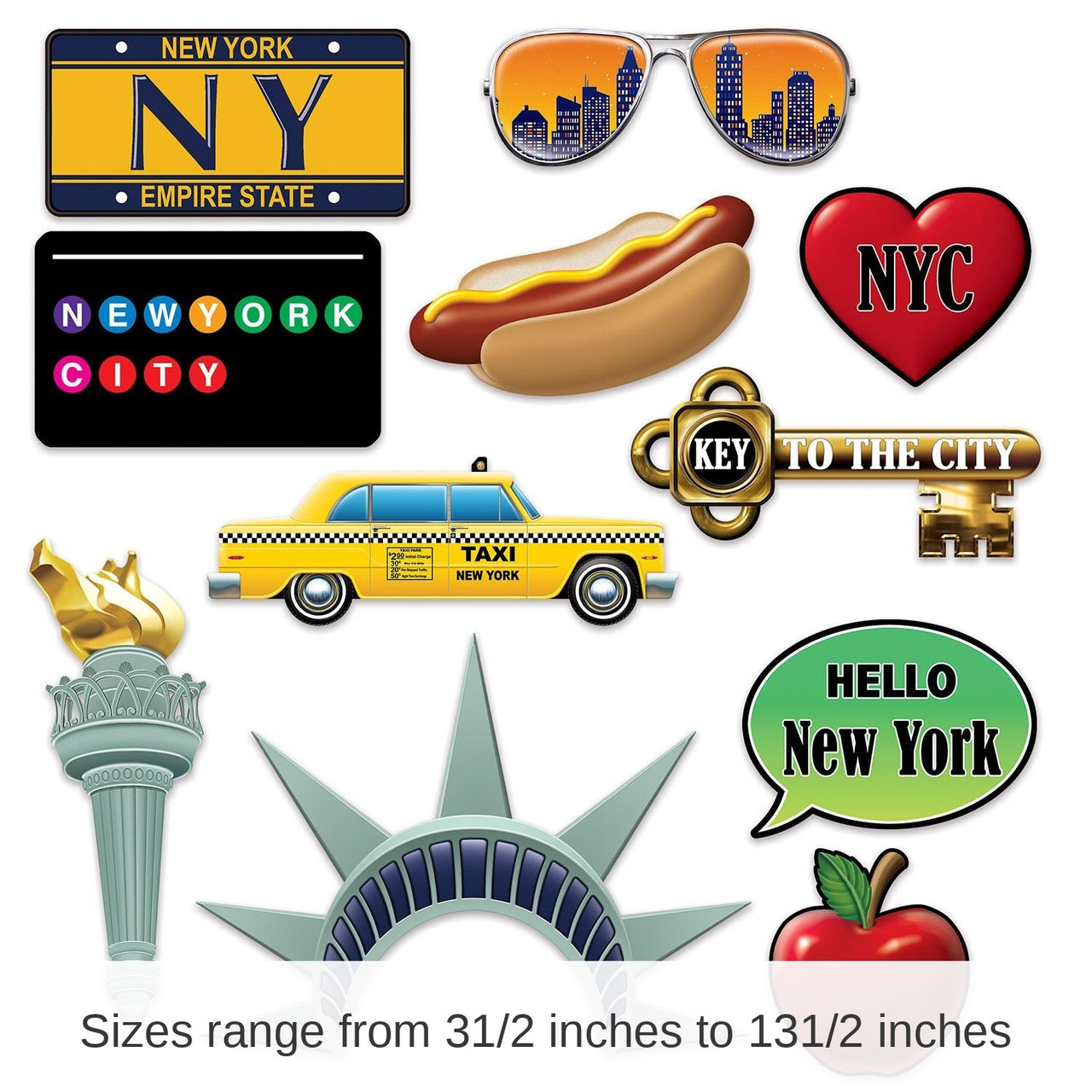 132 Piece Bulk New York City Party Photo Fun Signs