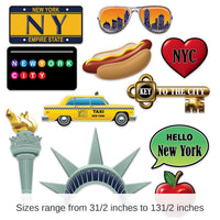 132 Piece Bulk New York City Party Photo Fun Signs