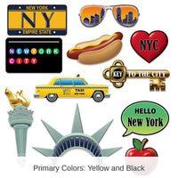 132 Piece Bulk New York City Party Photo Fun Signs