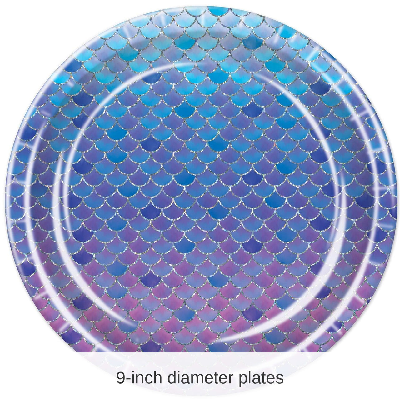 96 Pack Bulk Mermaid Scales Paper Plates 9 inch