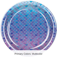 96 Pack Bulk Mermaid Scales Paper Plates 9 inch