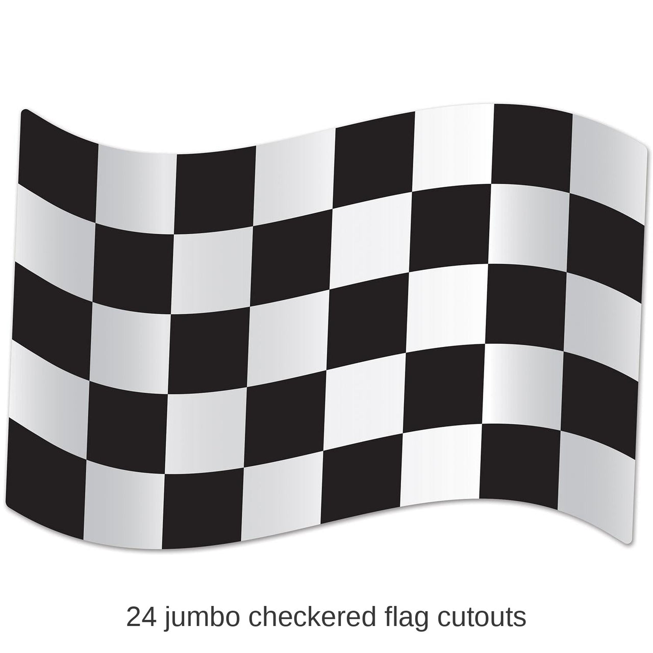 24 Pack Beistle Jumbo Checkered Flag Party Cutouts