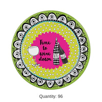 96 Pack Bulk Dolly Mama's Wine Celebration Party Paper Plates 9 inch