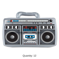 12 Pack Bulk Inflatable Boom Box Party Decoration