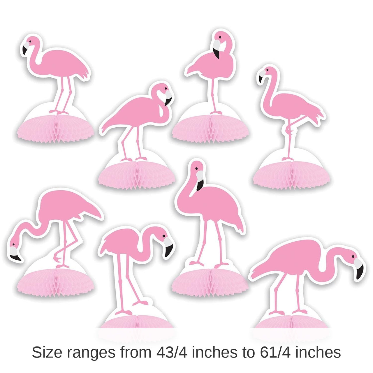 96 Pack Bulk Luau Party Flamingo Mini Centerpieces