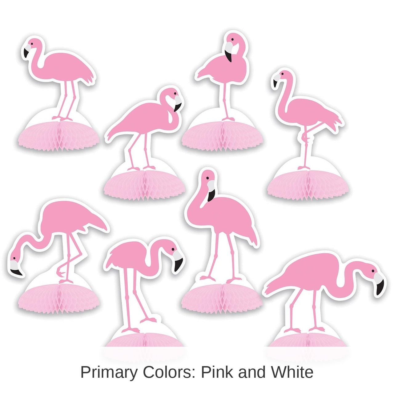 96 Pack Bulk Luau Party Flamingo Mini Centerpieces