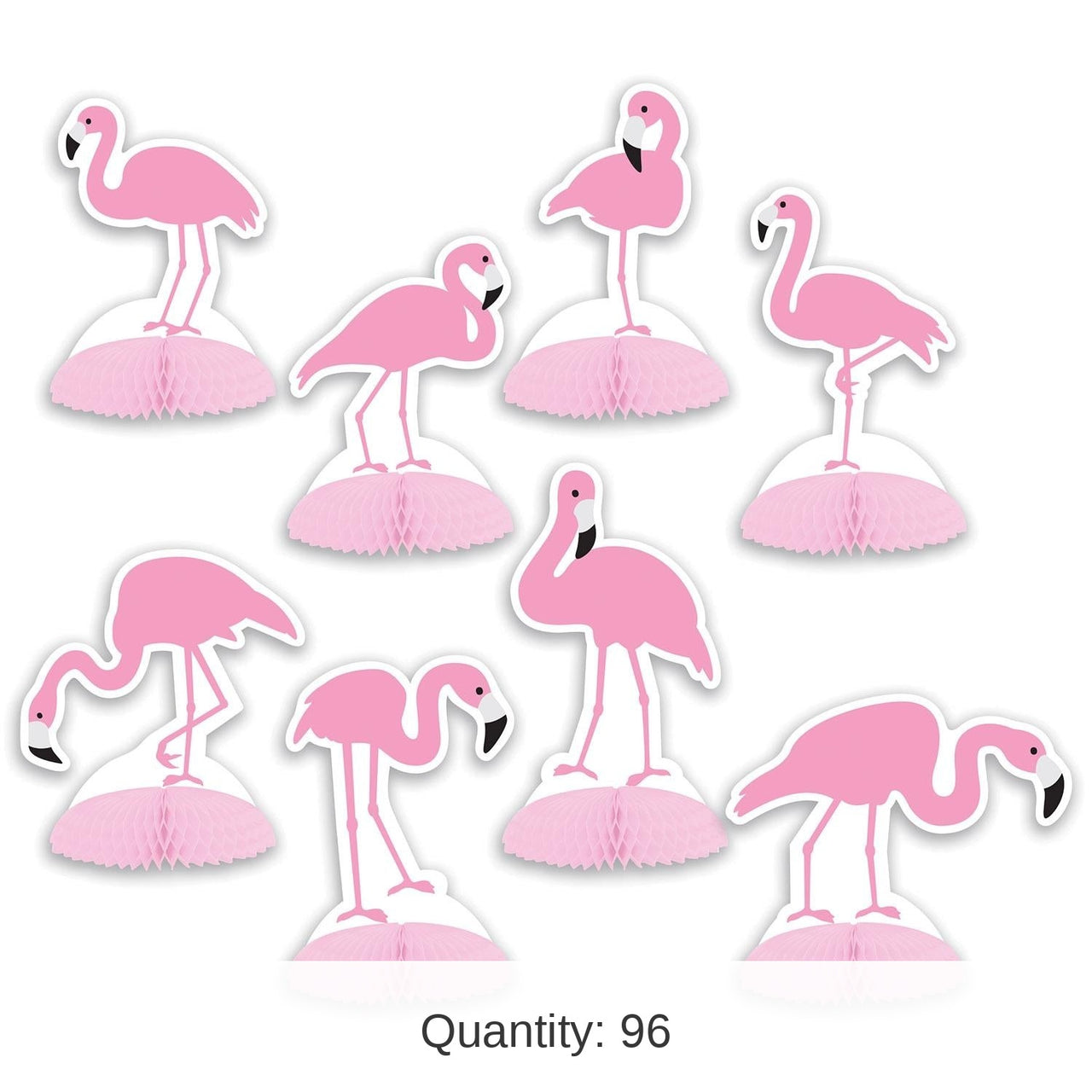 96 Pack Bulk Luau Party Flamingo Mini Centerpieces
