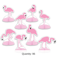 96 Pack Bulk Luau Party Flamingo Mini Centerpieces