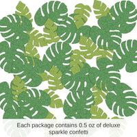 12 Pack Bulk Tropical Palm Leaf Party Sparkle Confetti (0.5 Oz/Pkg)