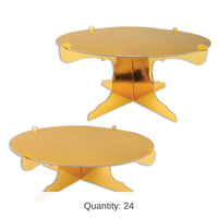 24 Pack Bulk Metallic Party Cake Stands - Gold