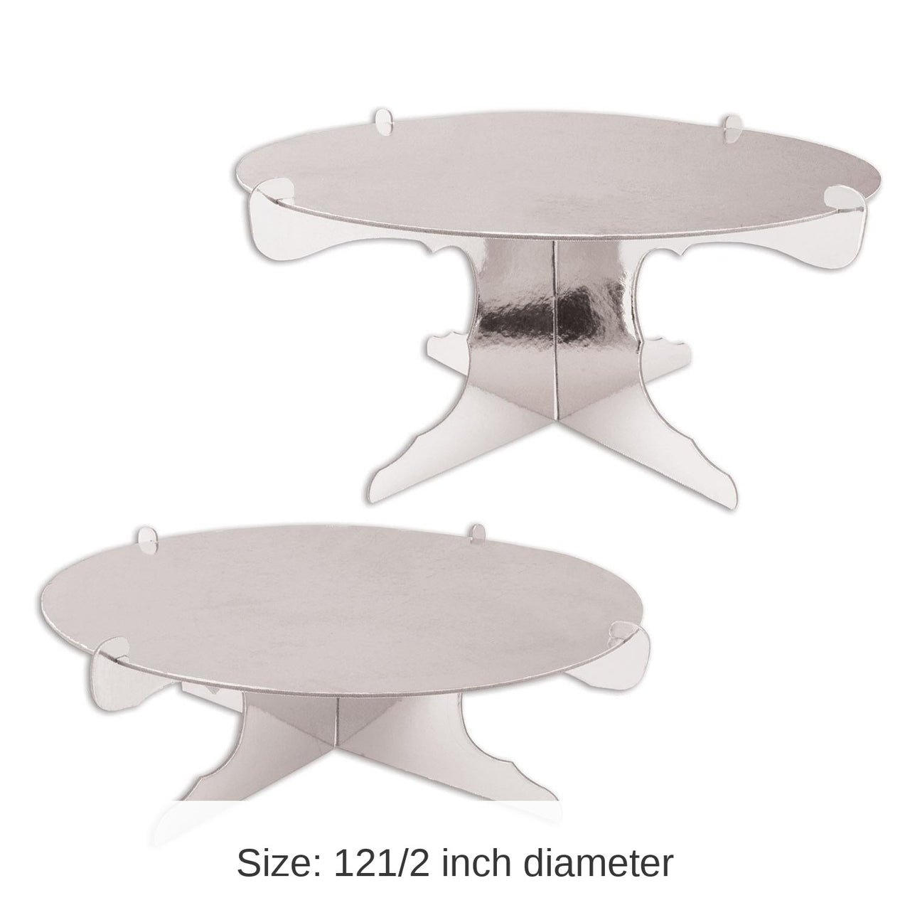 24 Pack Bulk Metallic Party Cake Stands - Silver