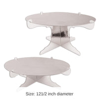 24 Pack Bulk Metallic Party Cake Stands - Silver