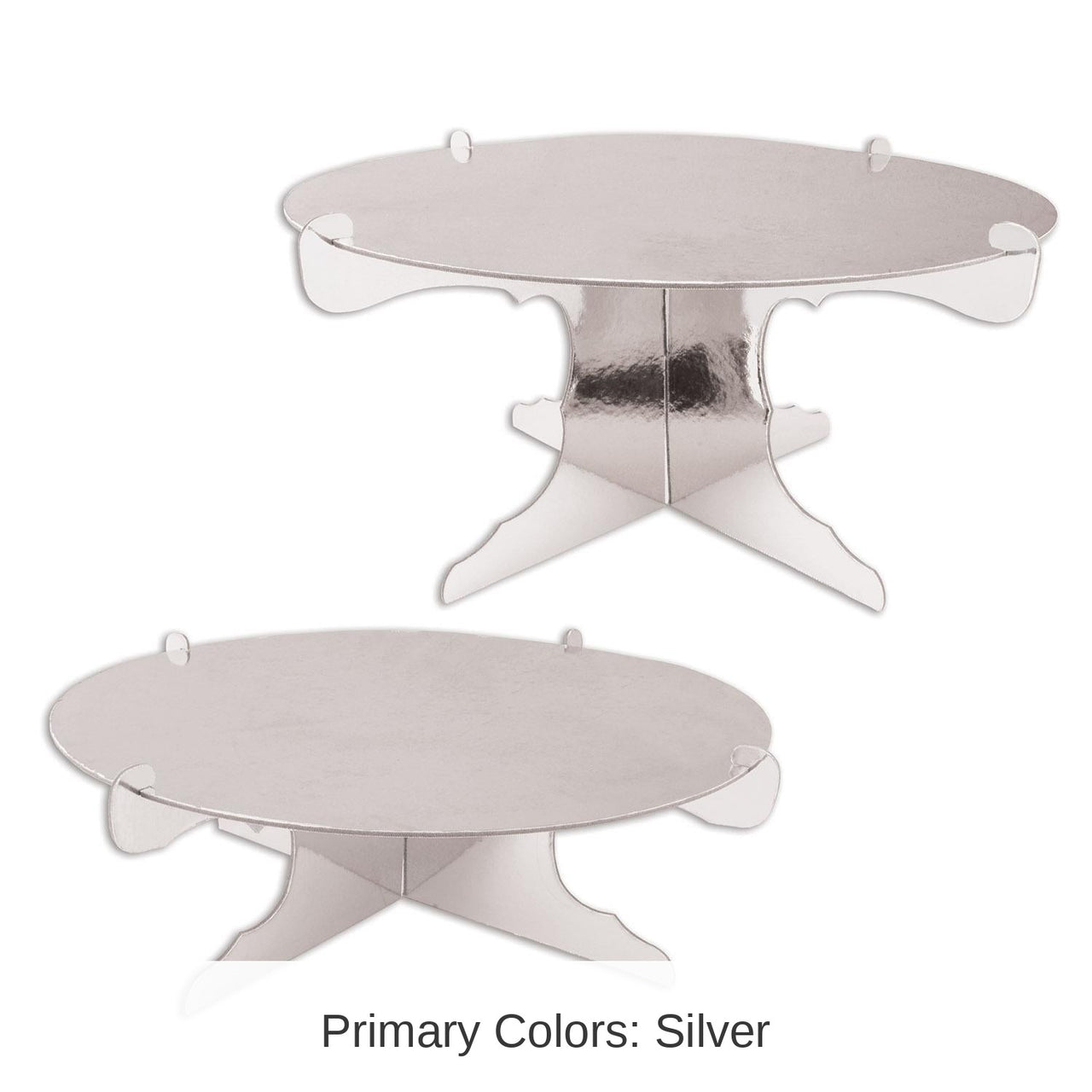 24 Pack Bulk Metallic Party Cake Stands - Silver