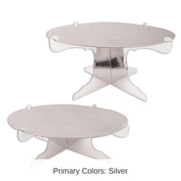 24 Pack Bulk Metallic Party Cake Stands - Silver