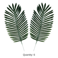 6 Piece Bulk Luau Party Fabric Fern Palm Leaves