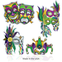 48 Pack Bulk Foil Mardi Gras Mask Cutouts