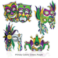 48 Pack Bulk Foil Mardi Gras Mask Cutouts