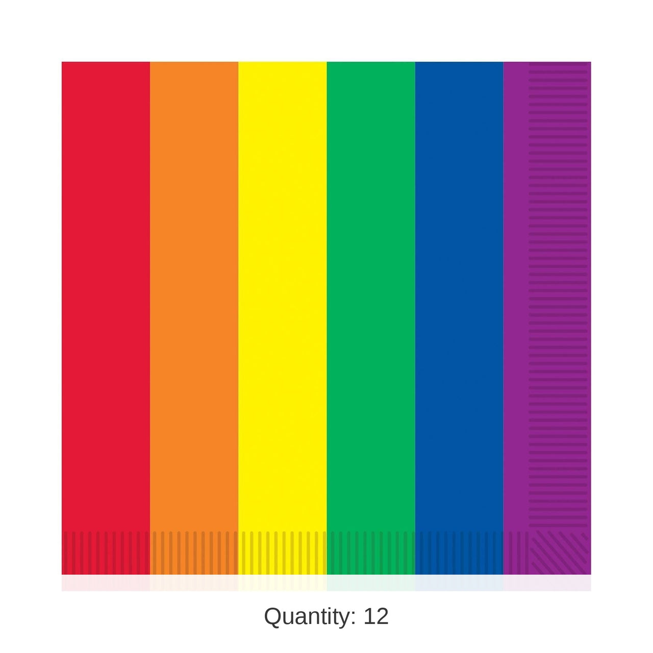 12 Pack Bulk Rainbow Beverage Party Napkins