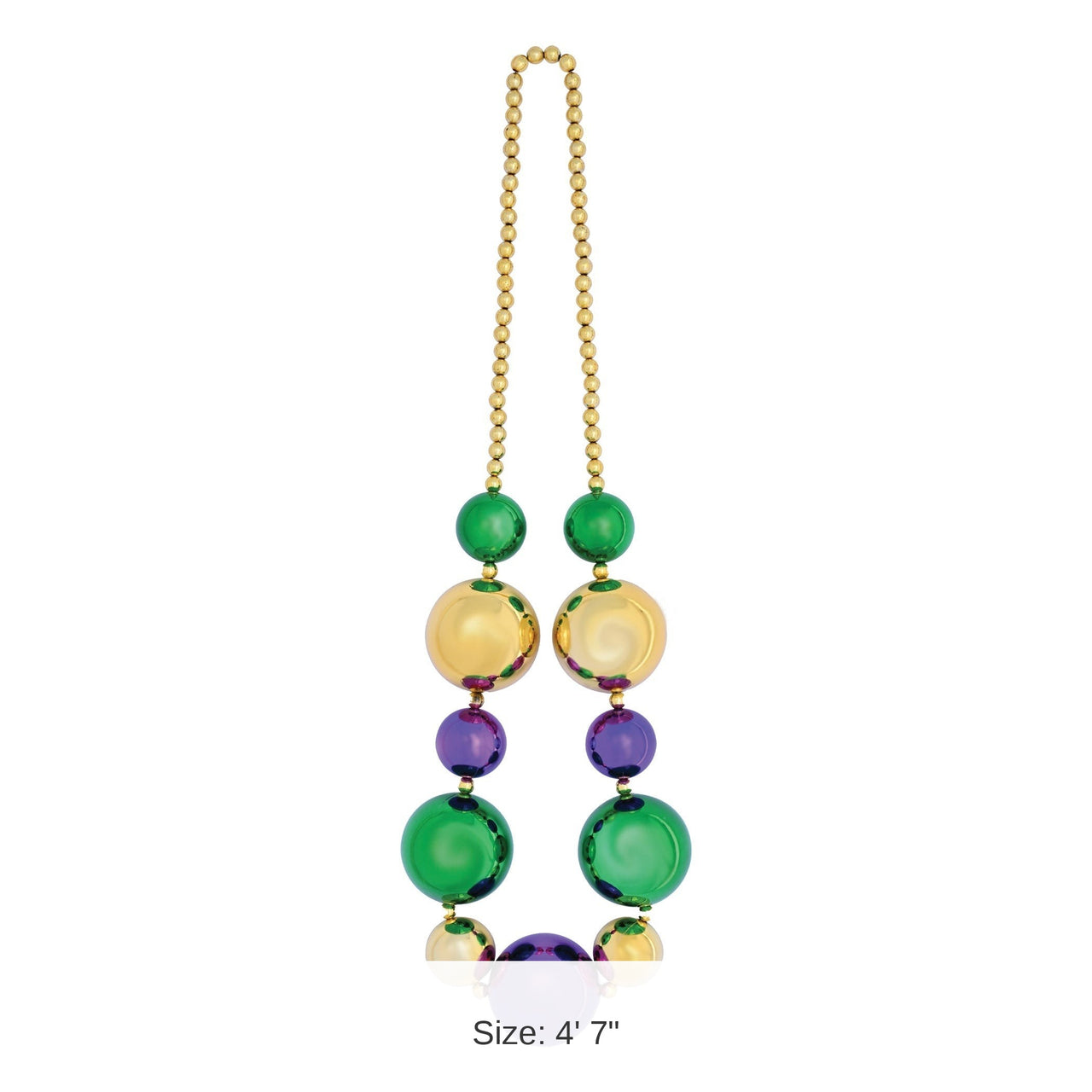 Jumbo Mardi Gras Beads 4 ft 7 inch Round Party Necklace