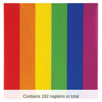 192 Pack Bulk Rainbow Party Luncheon Napkins