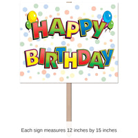6 Pack Bulk Balloon Happy Birthday Party Yard Sign
